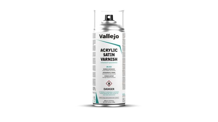 Vallejo Aerosol Spray Primer - Satin Varnish 400ml Old Packaging