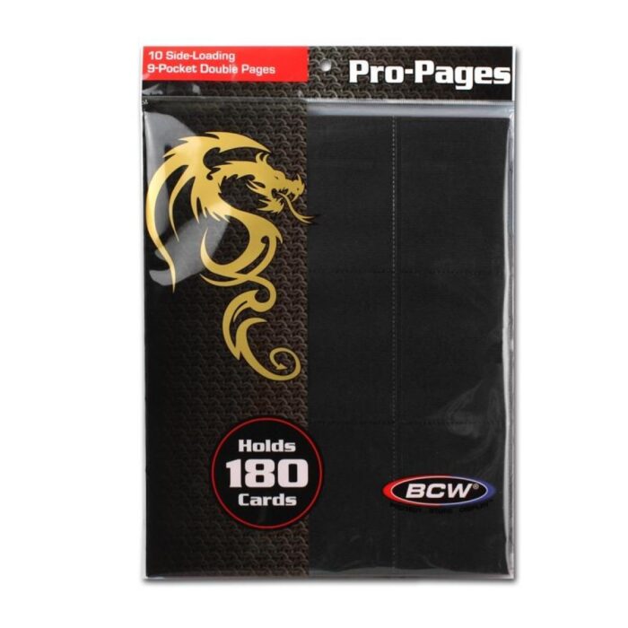 BCW 18-Pocket Pages Sideloading Black 10ct