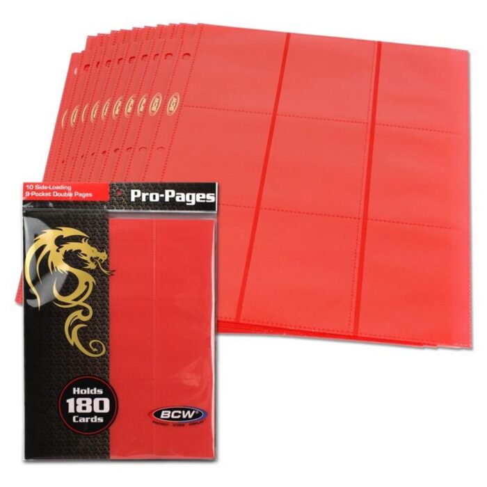 BCW 18-Pocket Pages Sideloading Red 10ct - Image 2