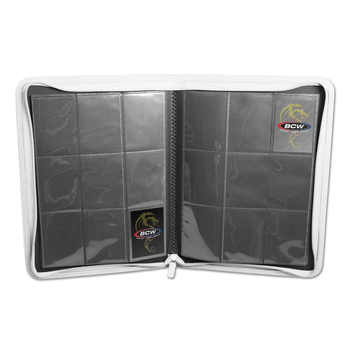 BCW Zipper Folio 9-Pocket LX White - Image 3