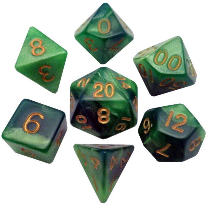 MDG - Acrylic Dice: Combo Attack. Green/Light