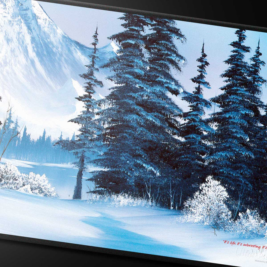 Ultra Pro: Bob Ross Winter Paradise Black Stitched Playmat - Image 3