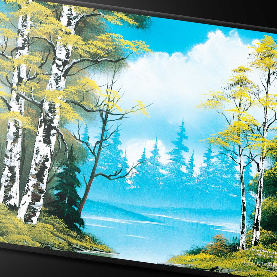 Ultra Pro: Bob Ross Lakeside Path Black Stitched Playmat - Image 3