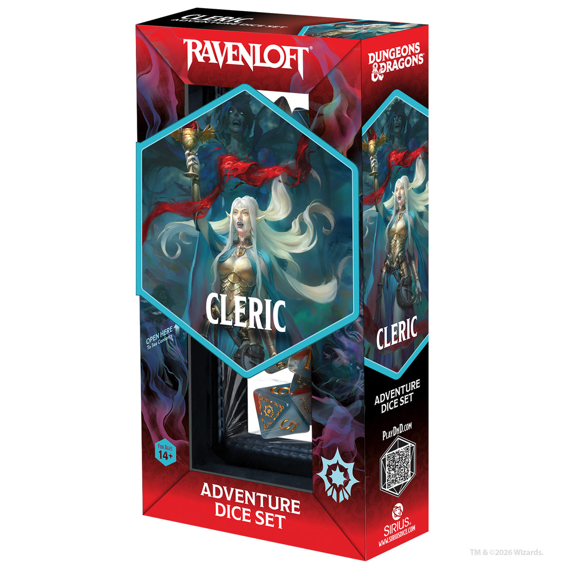D&D Adventure Dice – Cleric: Light Blue, Red