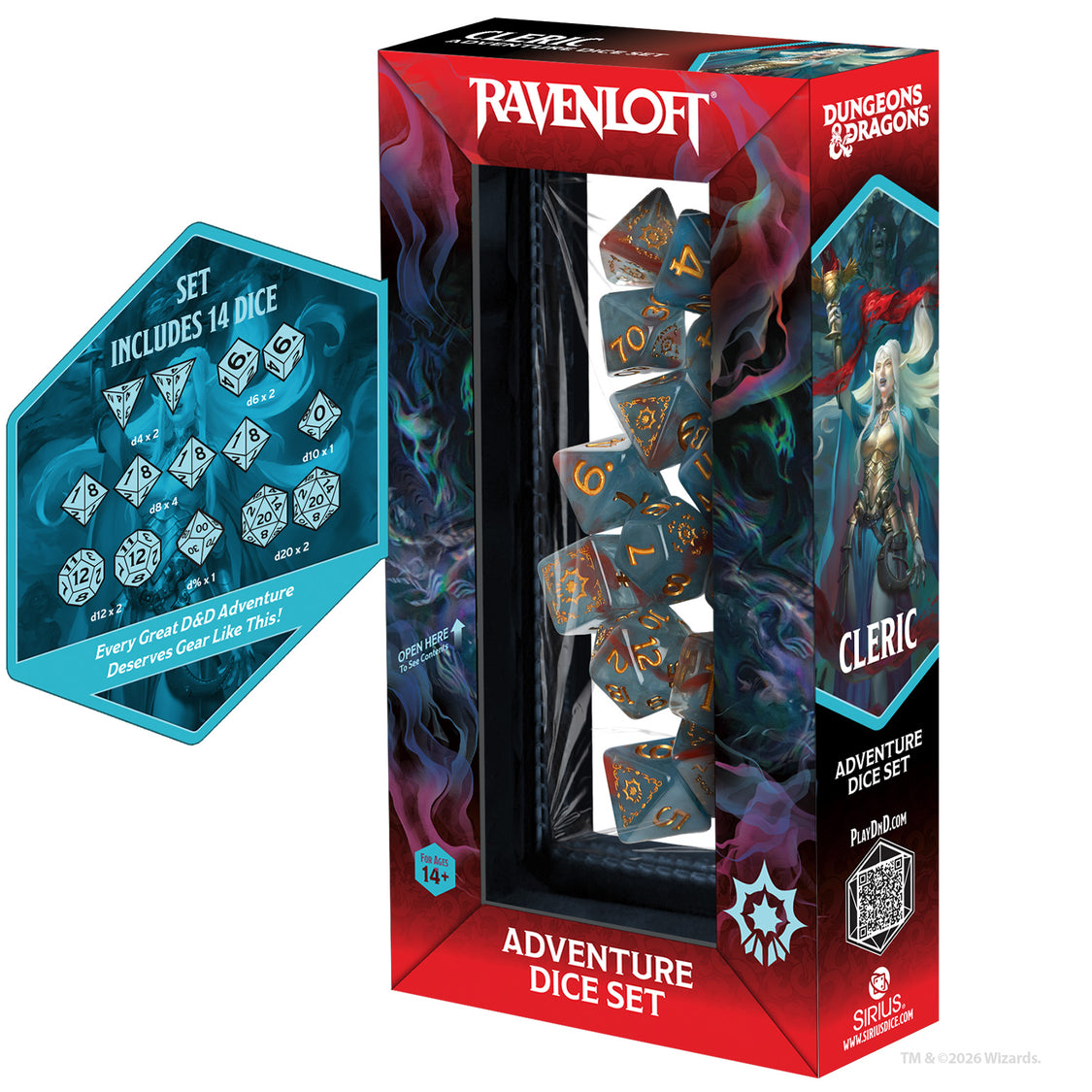 D&D Adventure Dice – Cleric: Light Blue, Red - Image 2
