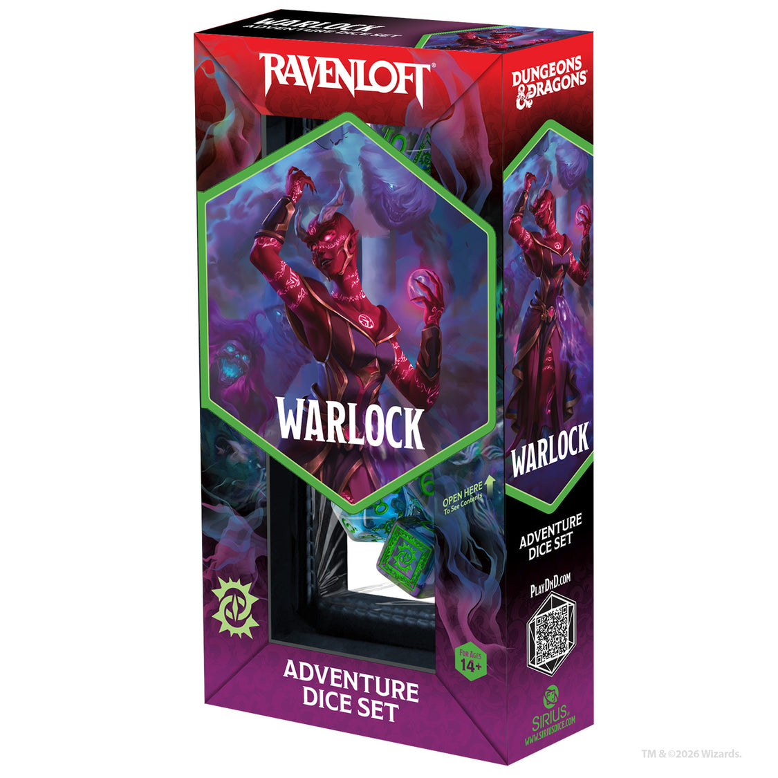 D&D Adventure Dice – Warlock: Purple, Green