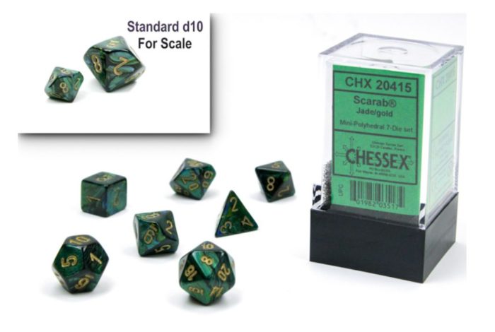 Chessex - Scarab® Mini-hedral™ Jade/gold 7-Die Set