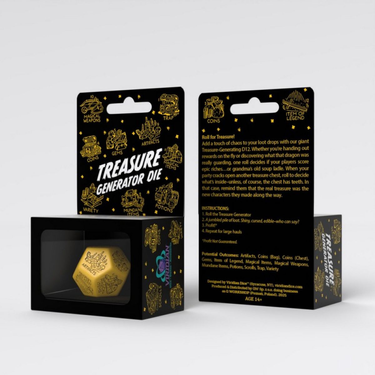 QW – Treasure Generator Die: Yellow/Black