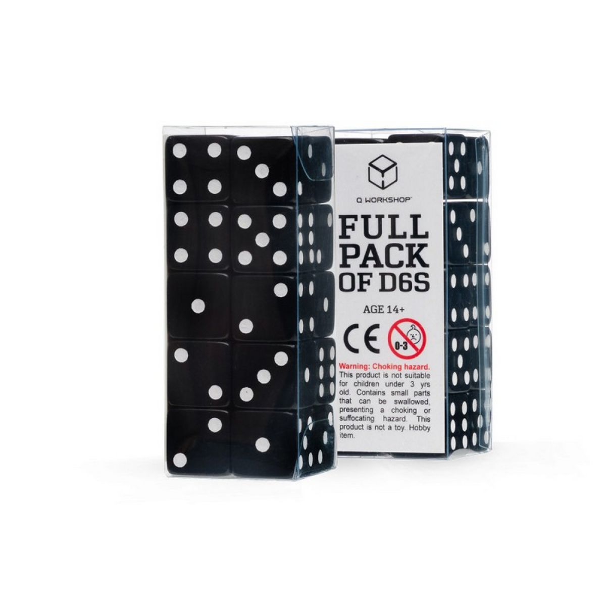 QW – Full Pack of D6's: Black/White