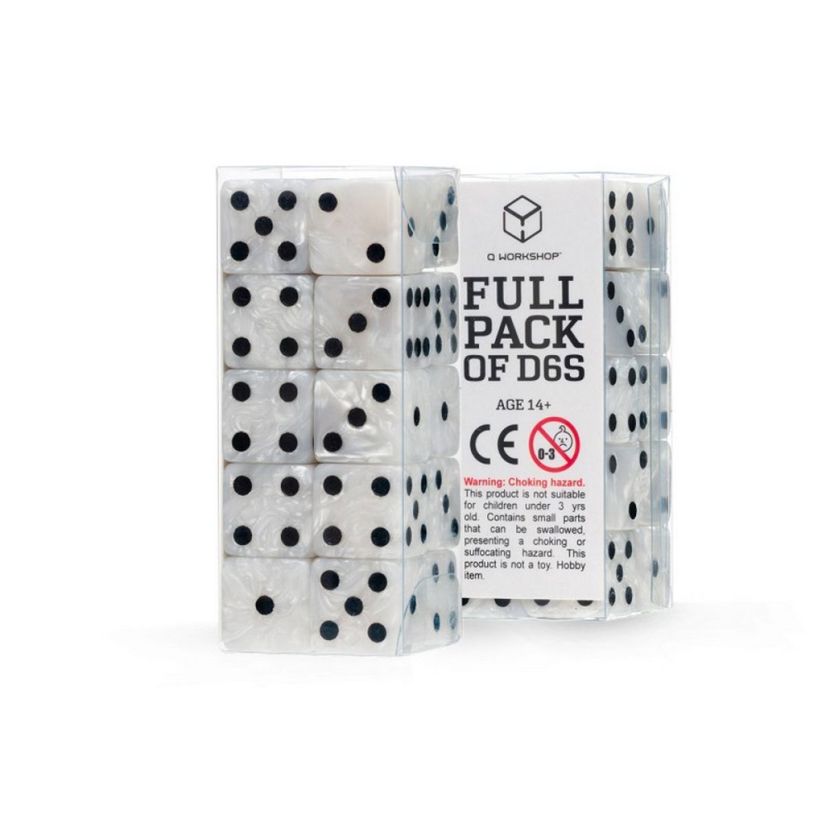 QW – Full Pack of D6's: Pearl/Black