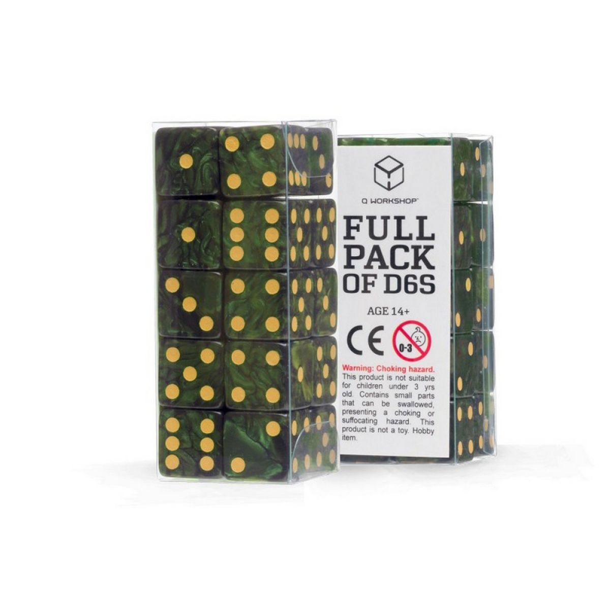 QW – Full Pack of D6's: Green/Gold