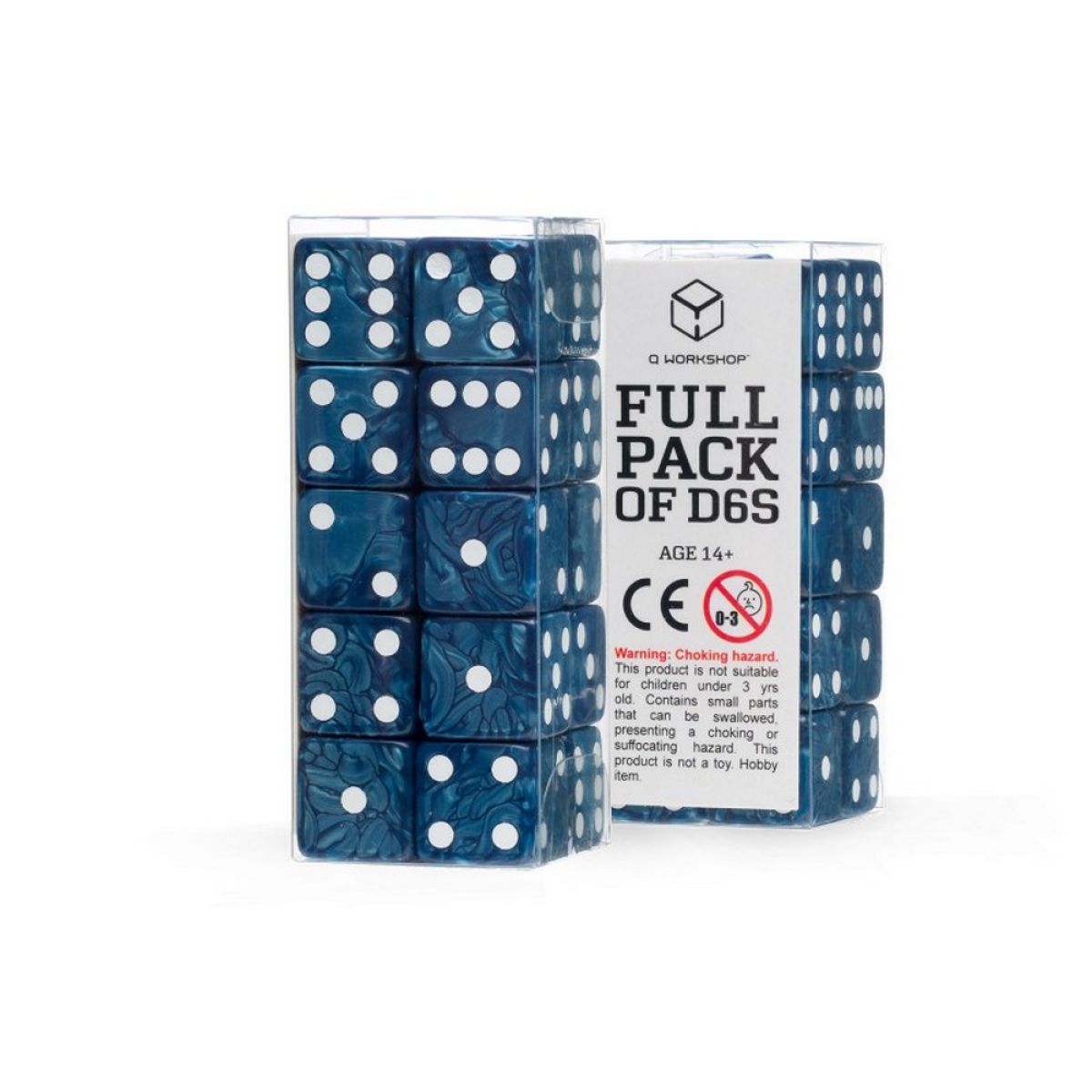 QW – Full Pack of D6's: Cobalt/White