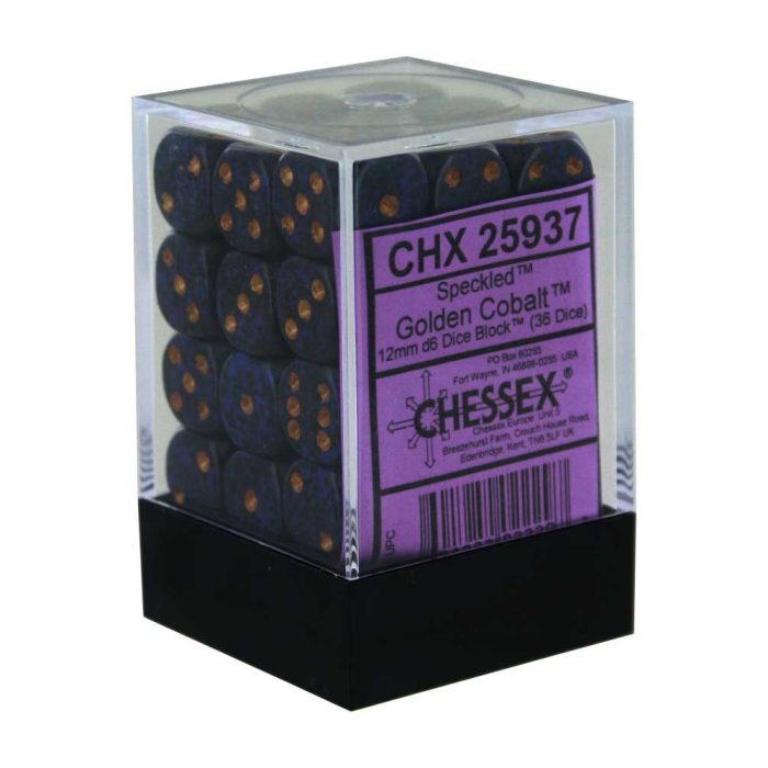 Speckled® 12mm d6 Golden Cobalt™ Dice Block™ (36 dice)