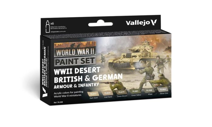 Vallejo - Desert British & German Armour & Infantry - WWII / 6 Colors set