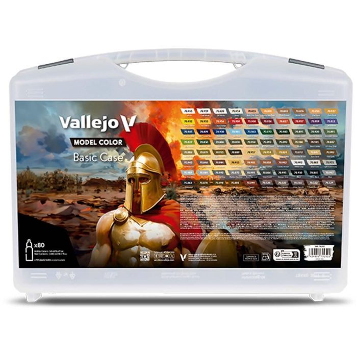 Vallejo - Basic Case. Includes: 75 basic Colors + 5 auxiliaries - 80 Colors case