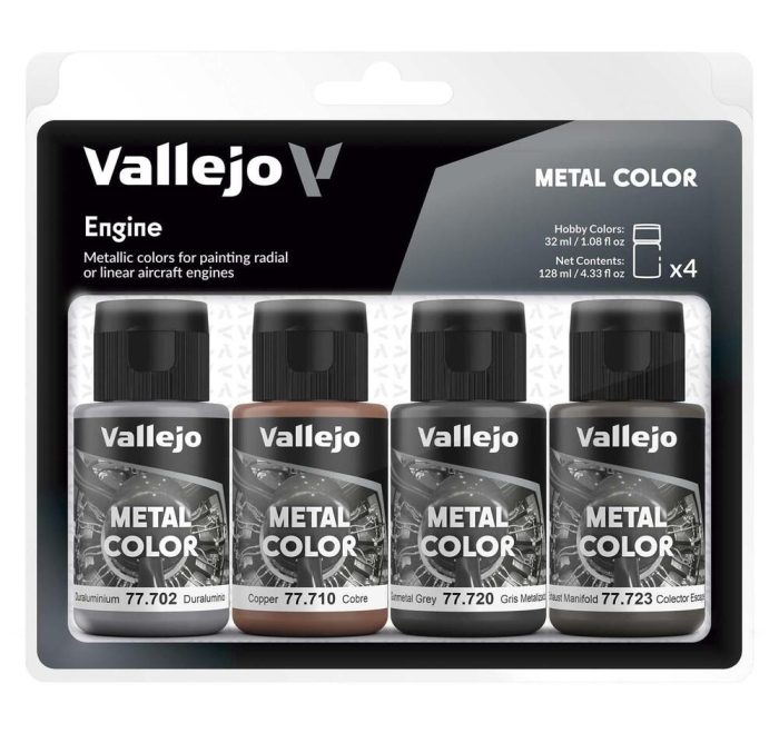 Vallejo - Metal Color - Engine 4 Color Acrylic Paint Set