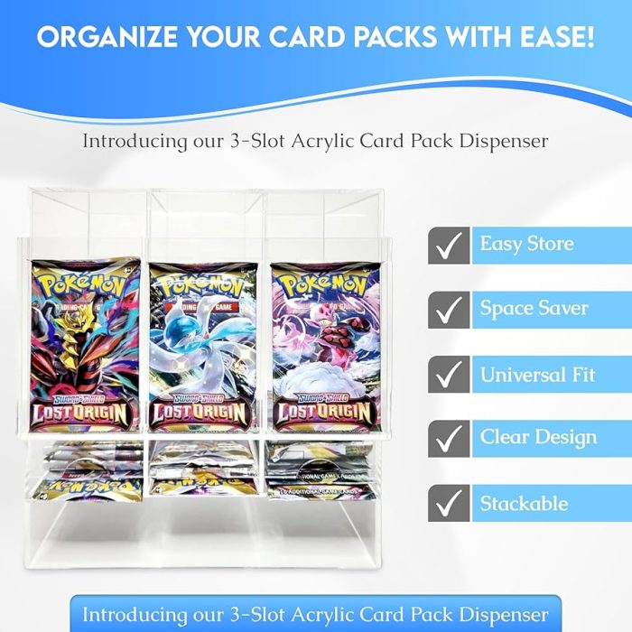EVORETRO - 3-Slot Acrylic Booster Pack Dispenser - Image 2