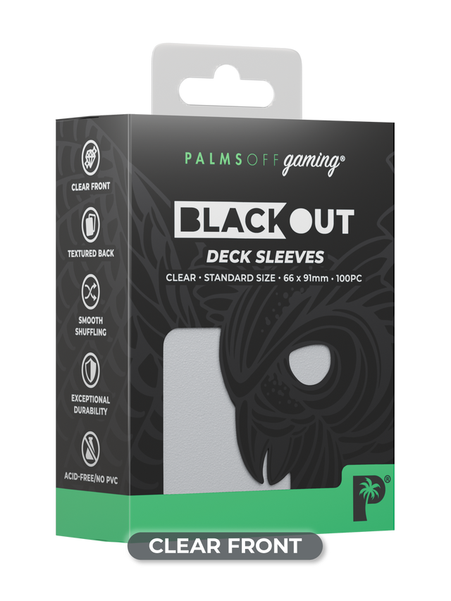Palms Off Blackout Deck Sleeves (100) Clear (Clear Front)