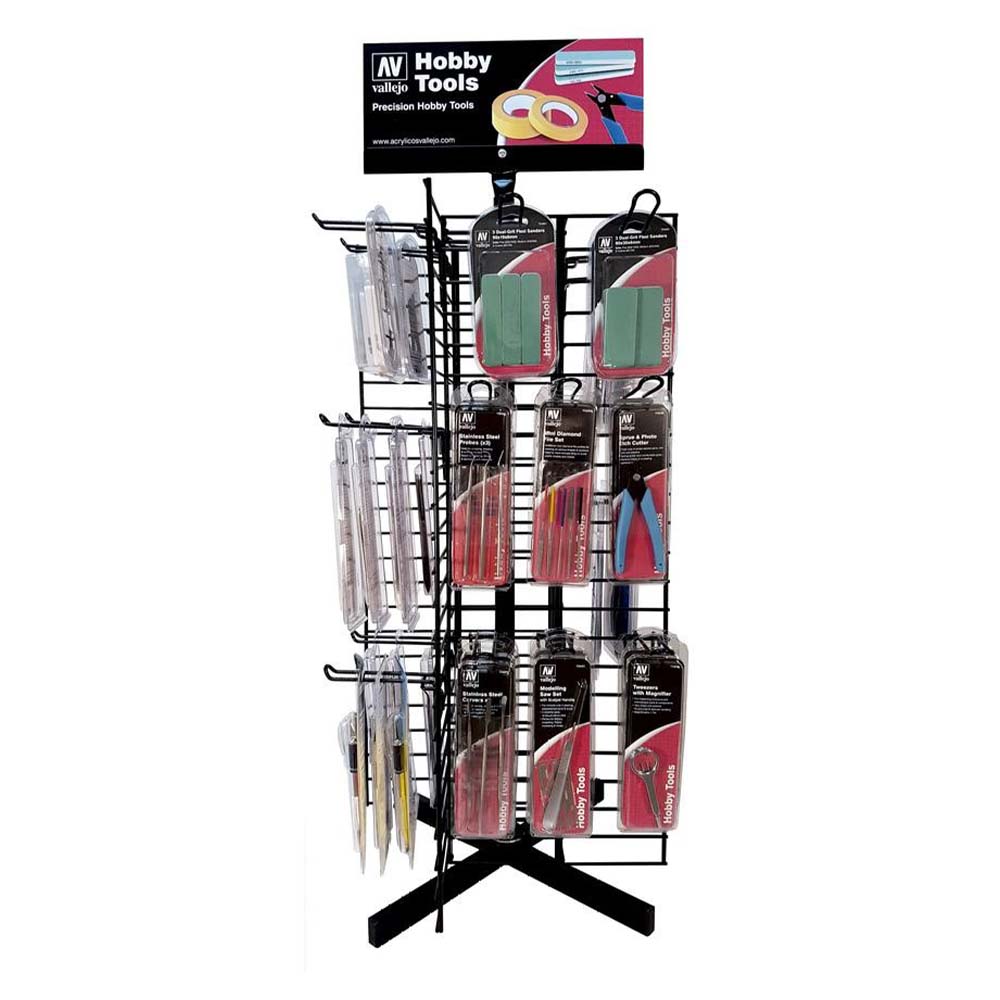 Vallejo - Hobby Tools - Basic Tools Assortment Stand Display (Stand with Stock)