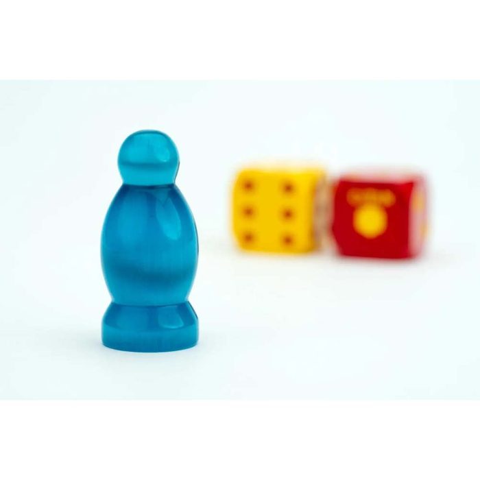 CATAN Premium Robber & Metal Dice Set- Cat's Eye Aquamarine