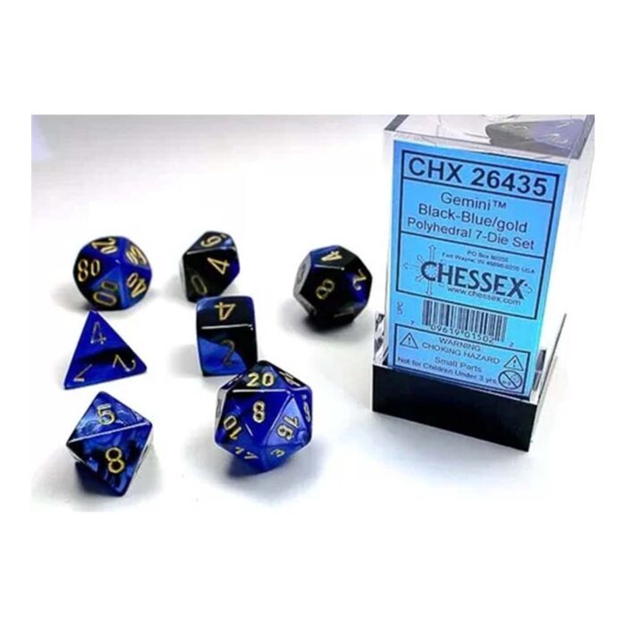 Chessex - Gemini Black-Blue/Gold 7-Die Set