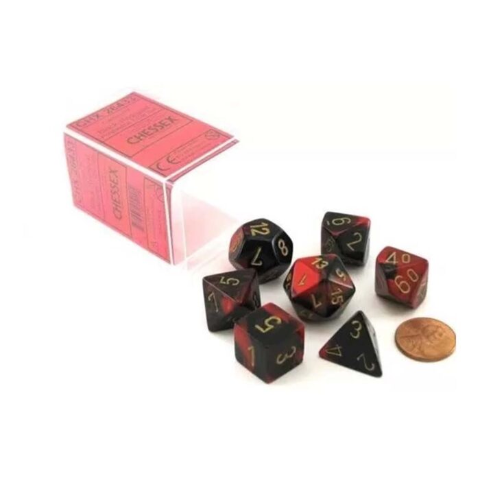 Chessex - Gemini Black-Red/Gold 7-Die Set