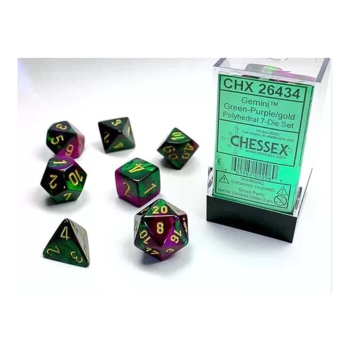 Chessex - Gemini Green-Purple/Gold 7-Die Set