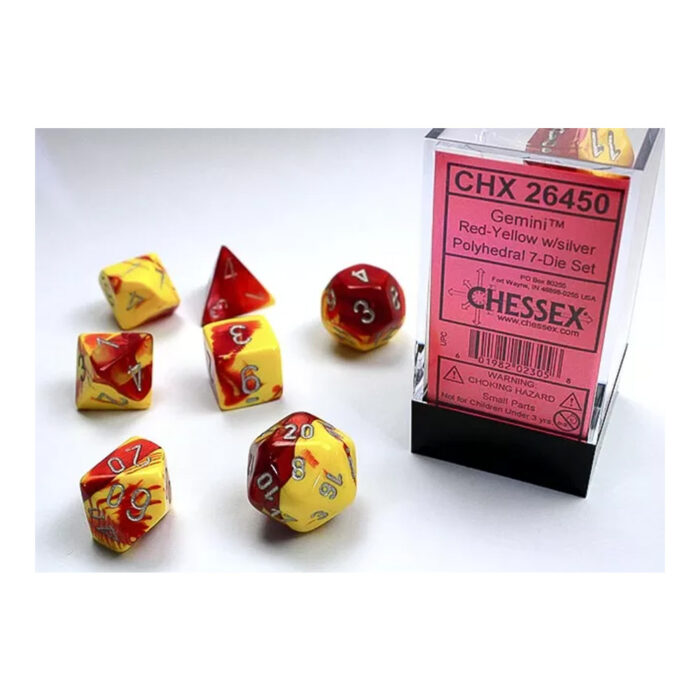 Chessex - Gemini Polyhedral Dice Set Red Yellow-Si