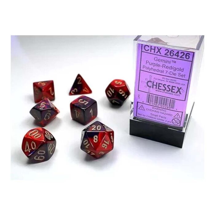 Chessex - Gemini Purple-Red/Gold 7-Die Set