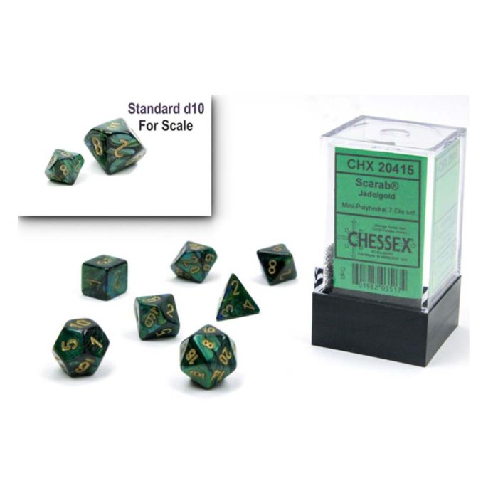 Chessex - Scarab® Mini-hedral™ Jade/gold 7-Die Set