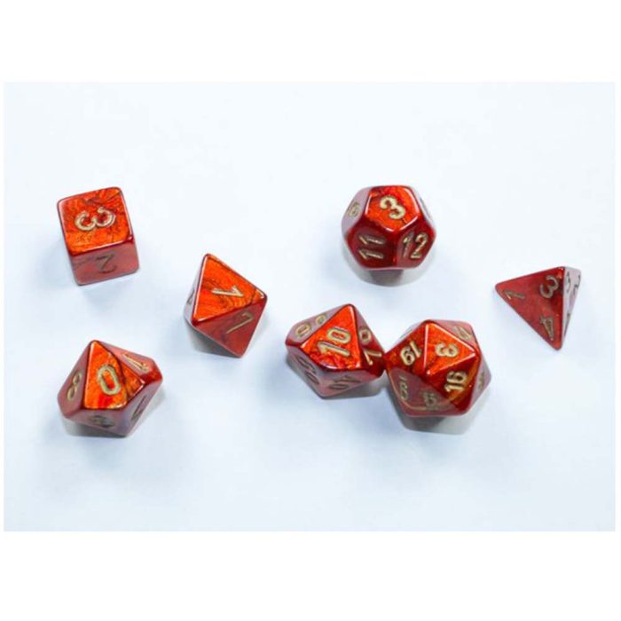 Chessex - Scarab® Mini-hedral™ Scarlet/gold 7-Die Set
