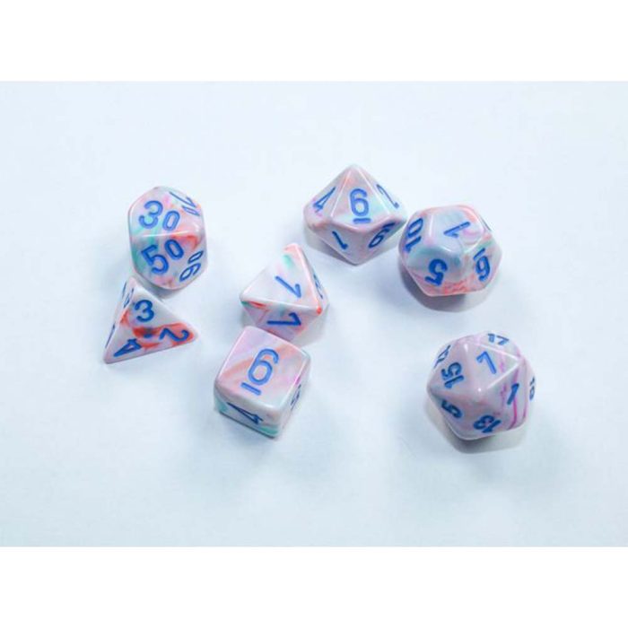 Chessex - Festive® Mini-hedral™ Pop Art™/blue 7-Die set