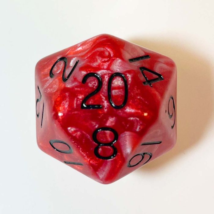 MDG - Mega Acrylic d20: Combo Attack Red/White w/