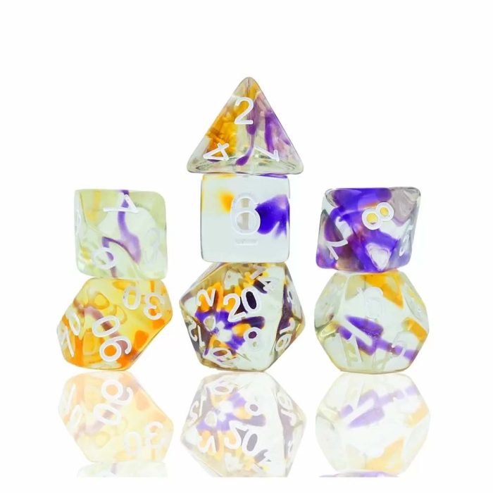 Sirius Dice - Violet Swirl Dice Set 7