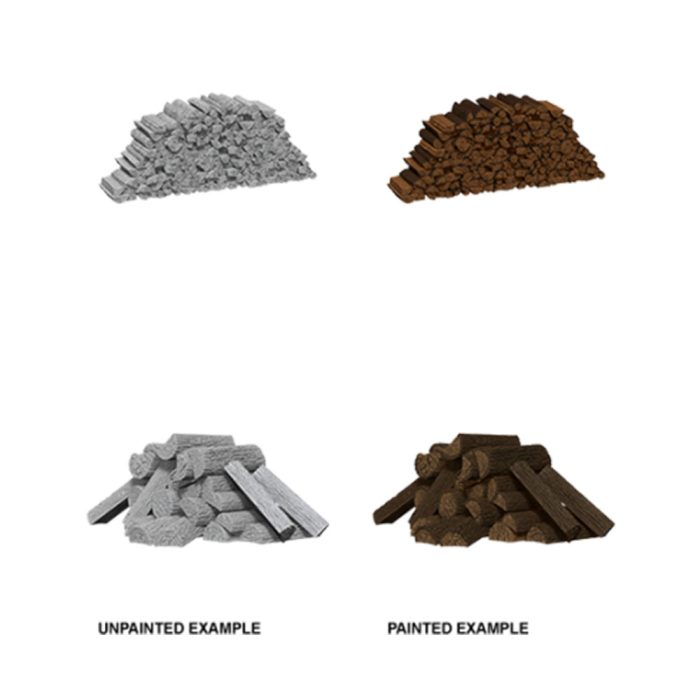 Wizkids Deep Cuts Unpainted Miniatures: Piles of Wood