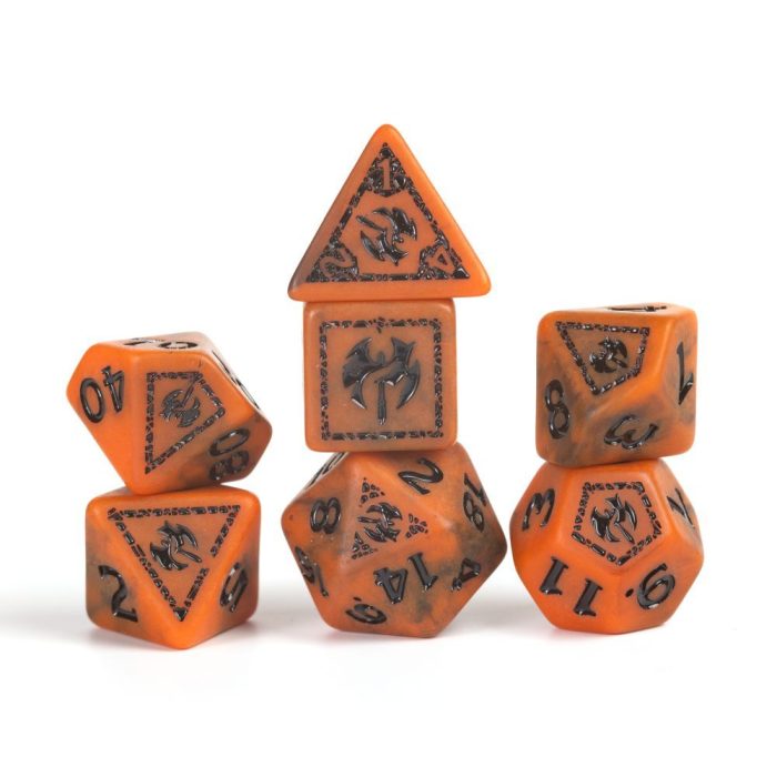 Sirius Dice - D&D Adventure Dice - Barbarian - Orange - Image 2