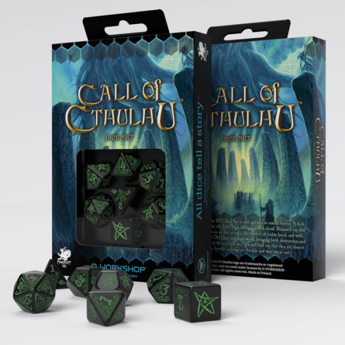 QW - Call of Cthulhu Black & green Dice Set