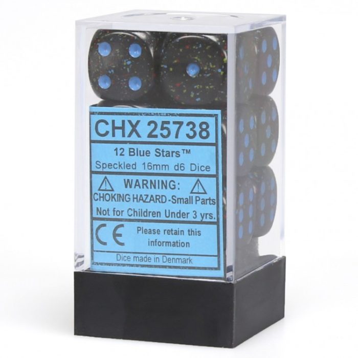 Speckled® 16mm d6 Blue Stars™ Dice Block™ (12 dice)