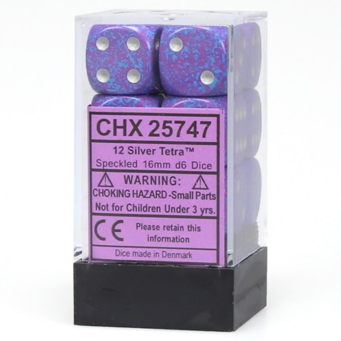 Speckled® 16mm d6 Silver Tetra™ Dice Block™ (12 dice)