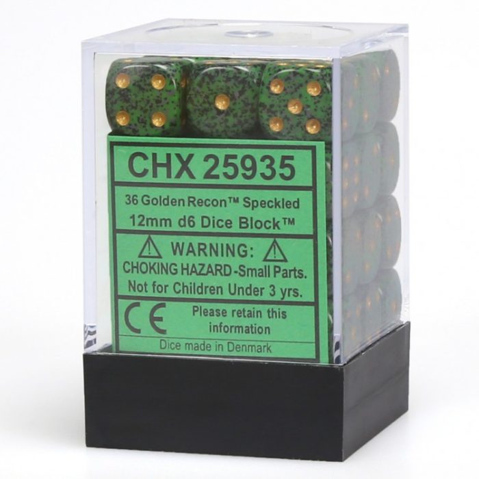 Speckled® 12mm d6 Golden Recon™ Dice Block™ (36 dice)