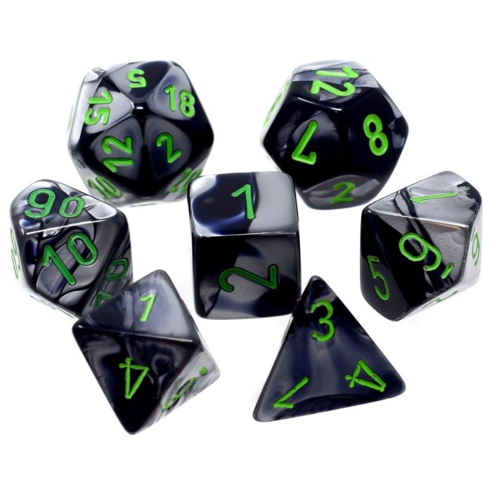 Gemini® Polyhedral Black-Grey/green 7-Die Set