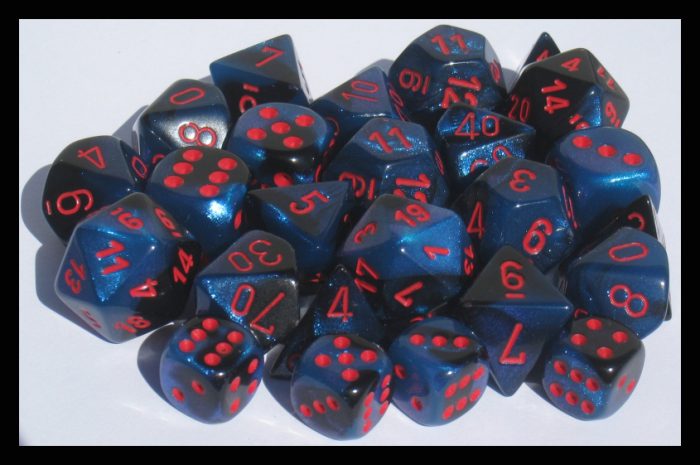 Chessex - Gemini® 16mm d6 Black-Starlight/red Dice Block™ (12 dice)