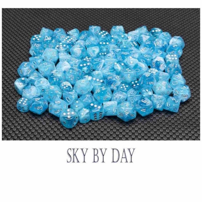 Luminary™ 12mm d6 Sky/silver Dice Block™ (36 dice)