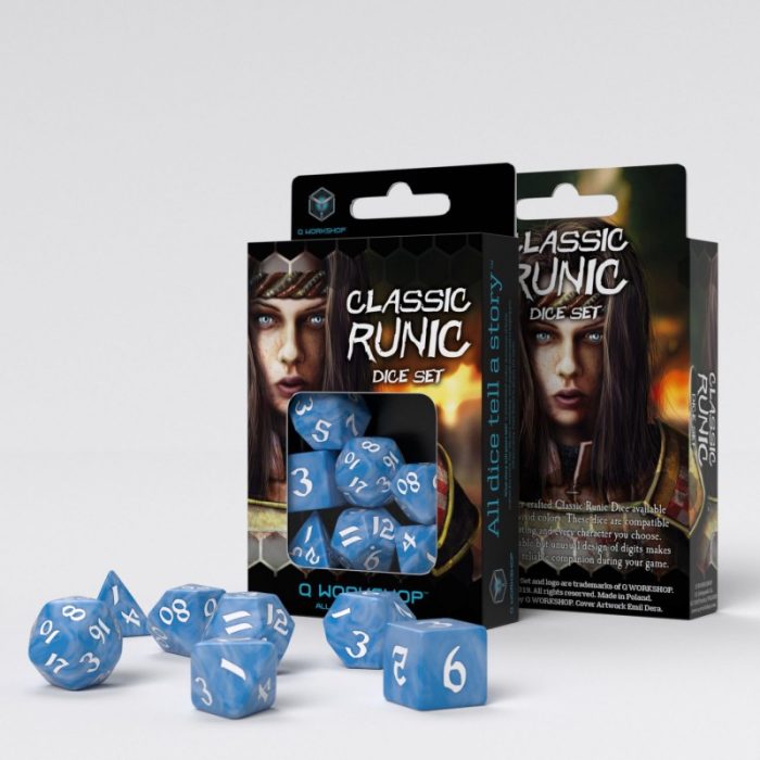 QW - Classic Runic Glacier & white Dice Set