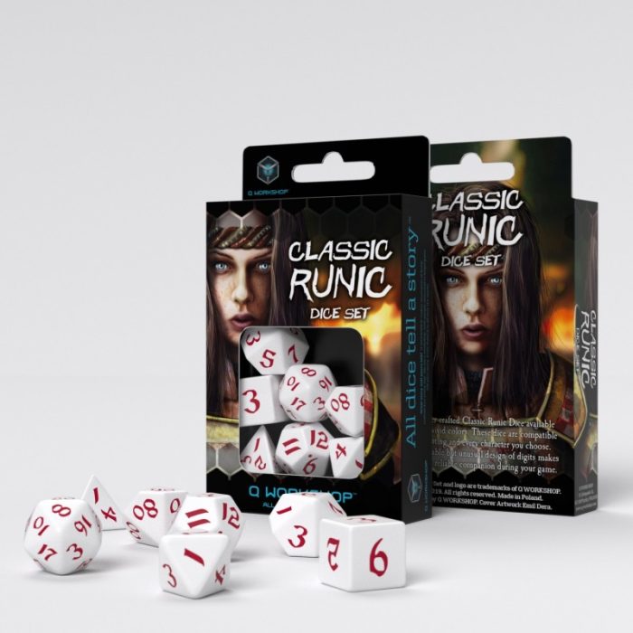 QW - Classic Runic White & red Dice Set