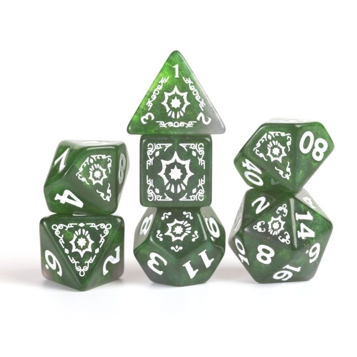 Sirius Dice - D&D Adventure Dice - Cleric - Green - Image 3