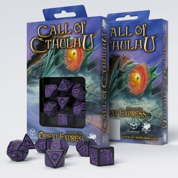 QW - COC Horror on the Orient Express Black & purple Dice Set