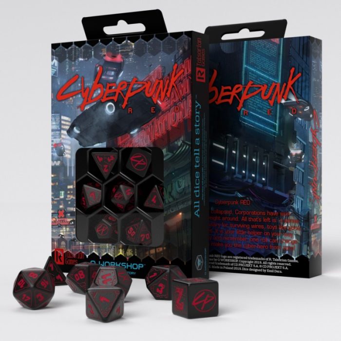 QW - Cyberpunk Red Dice Set - Blood over Chrome