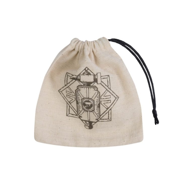 QW - Dwarven Beige & black Basic Dice Bag