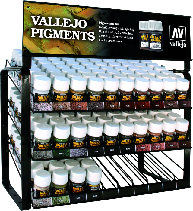 Vallejo - Pigments - Complete Range Stand Display (Stand with Stock)